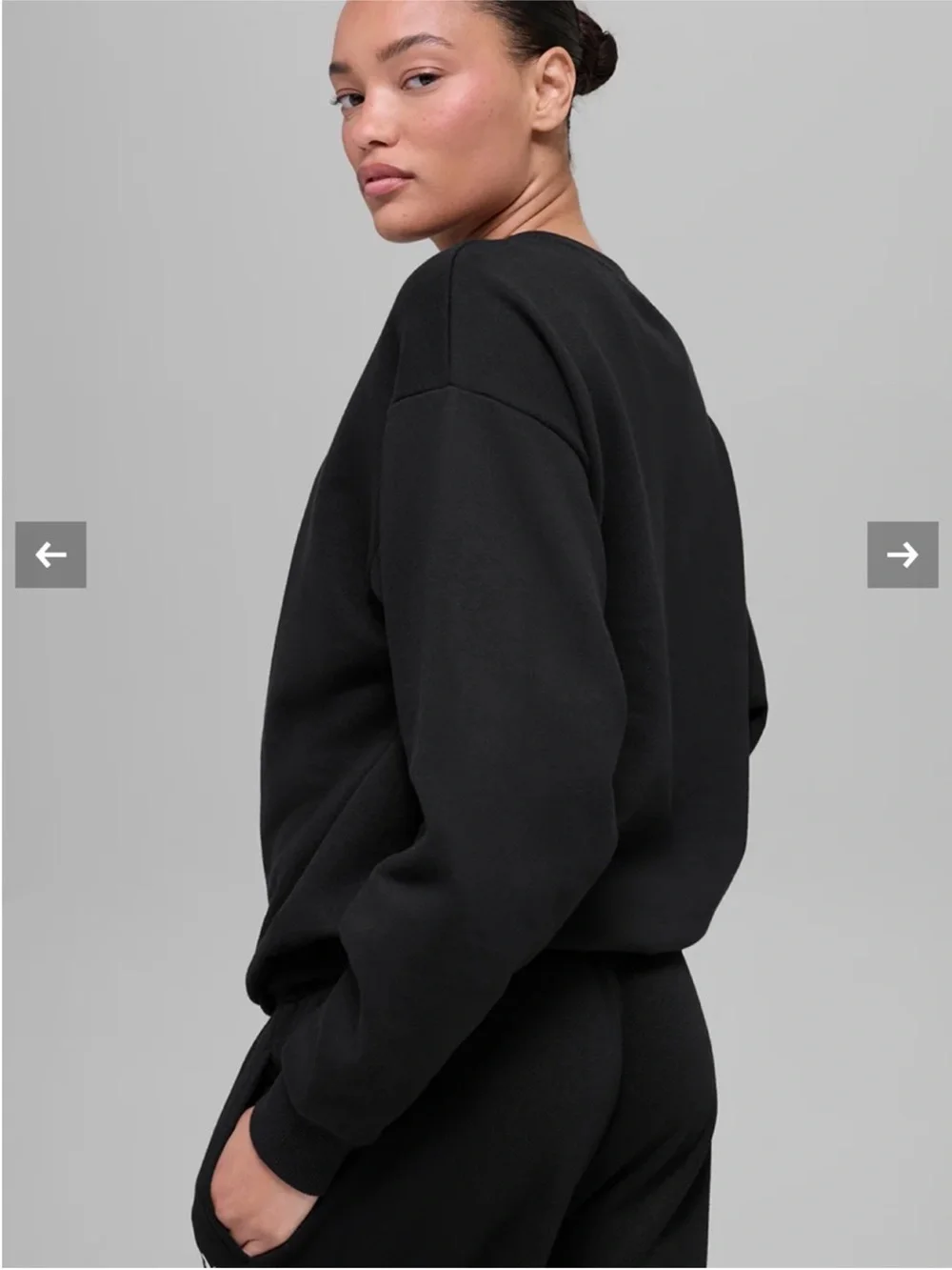 Alo Yoga Accolade Set Crewneck Pullover Sweater + Sweatpants Black Sz S 4-6